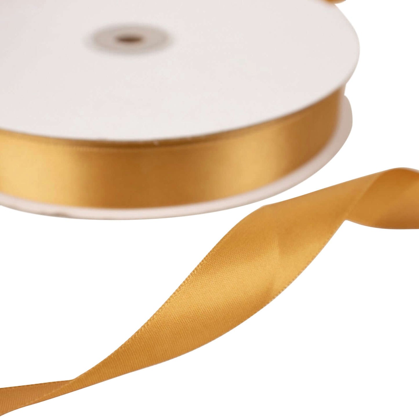 100 Yards 7/8" Gold Single Face Decorative Satin Ribbon - Linen Luxes