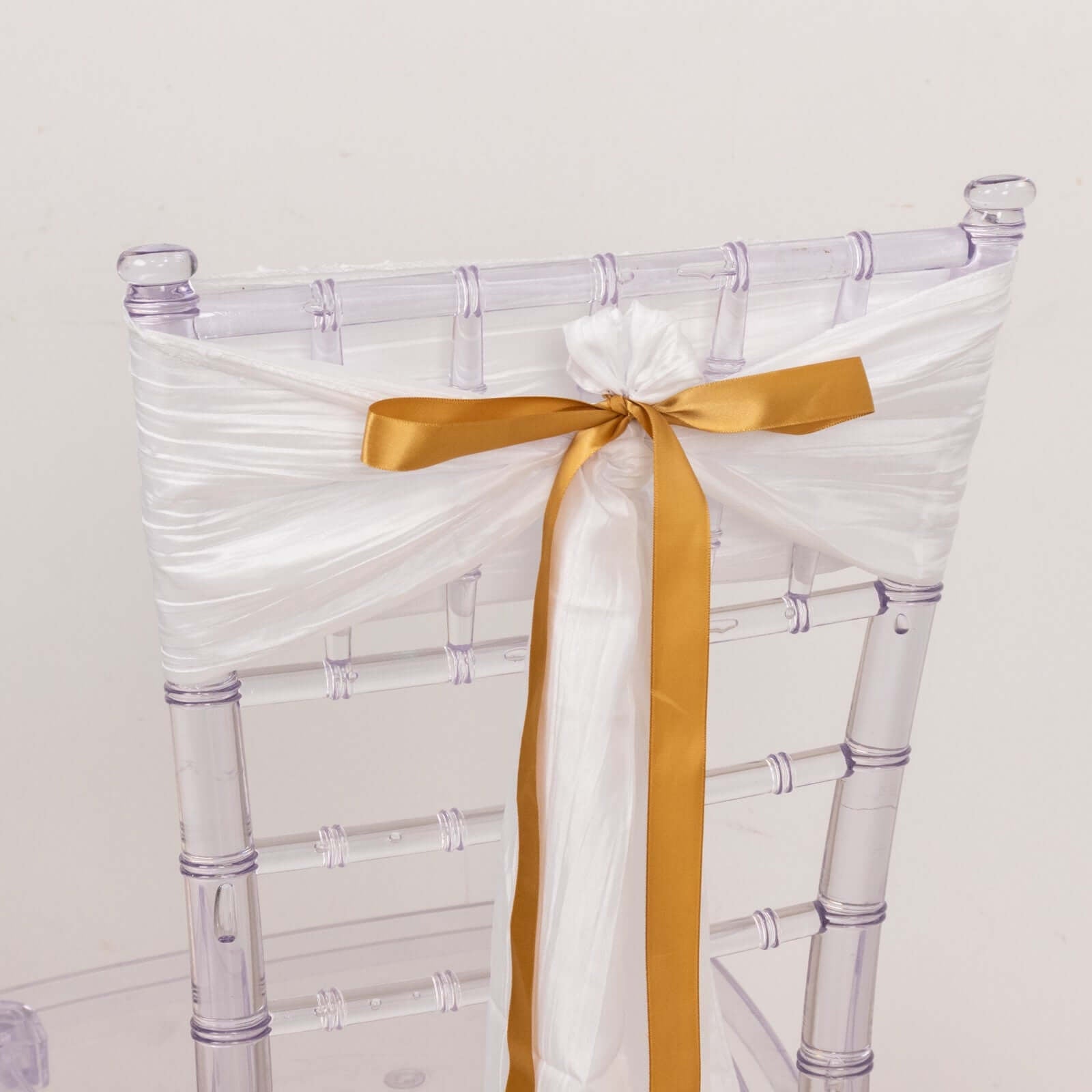 100 Yards 7/8" Gold Single Face Decorative Satin Ribbon - Linen Luxes