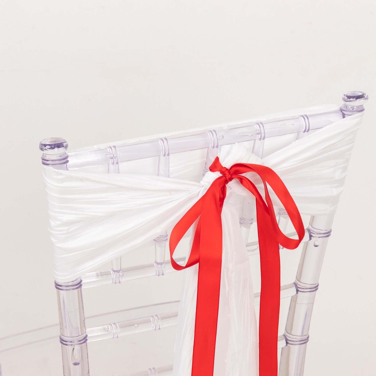 100 Yards 7/8" Red Single Face Decorative Satin Ribbon - Linen Luxes