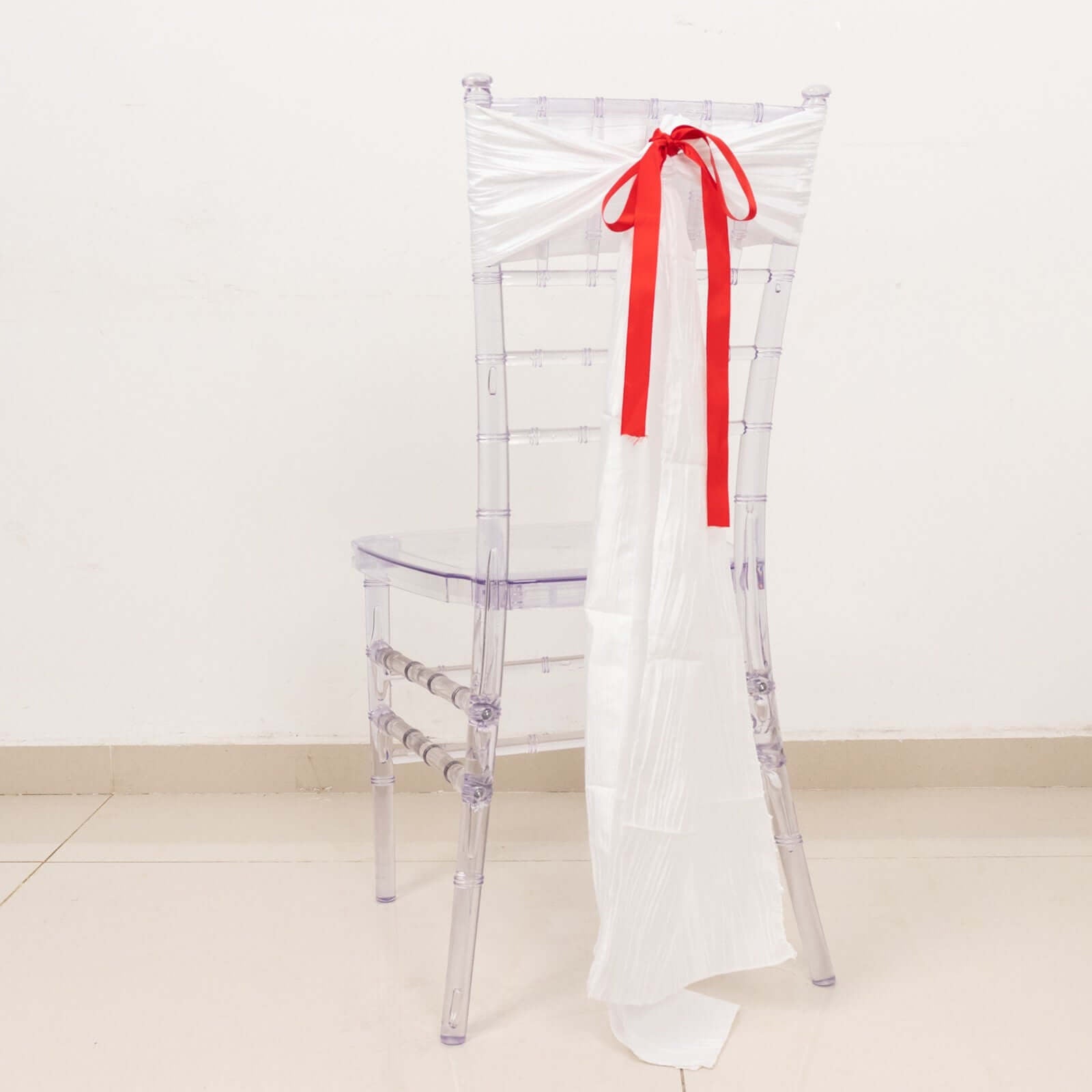 100 Yards 7/8" Red Single Face Decorative Satin Ribbon - Linen Luxes