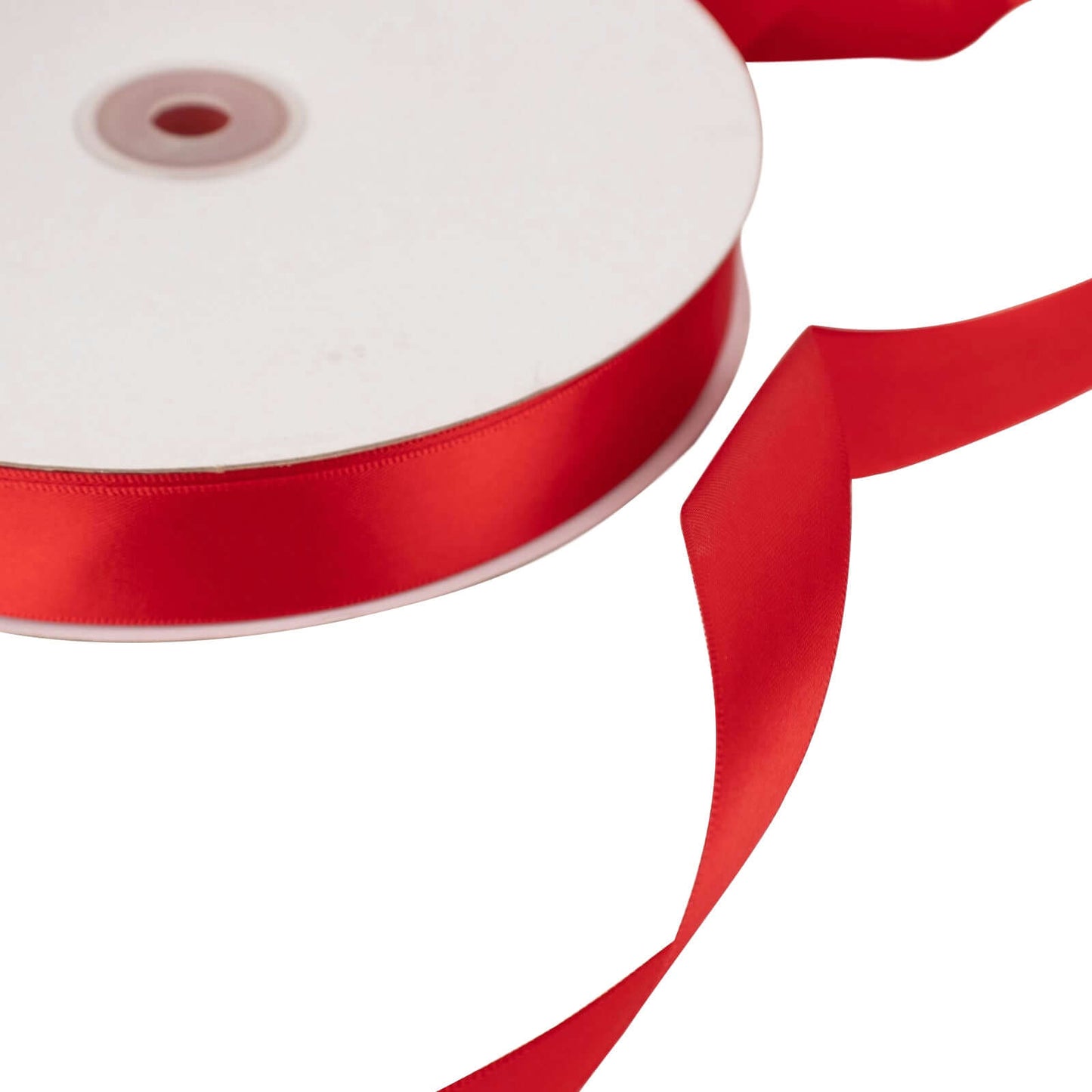 100 Yards 7/8" Red Single Face Decorative Satin Ribbon - Linen Luxes