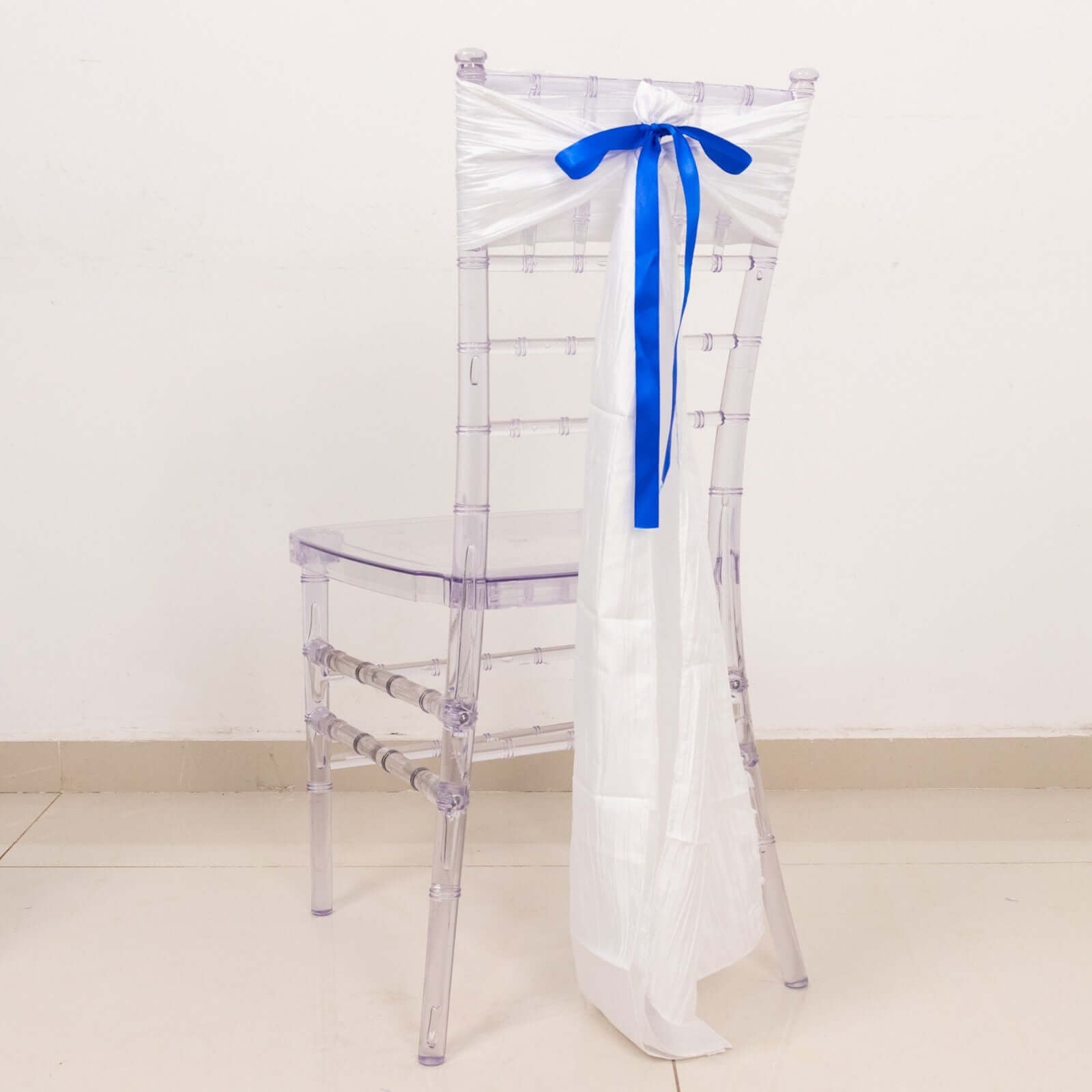 100 Yards 7/8" Royal Blue Single Face Decorative Satin Ribbon - Linen Luxes