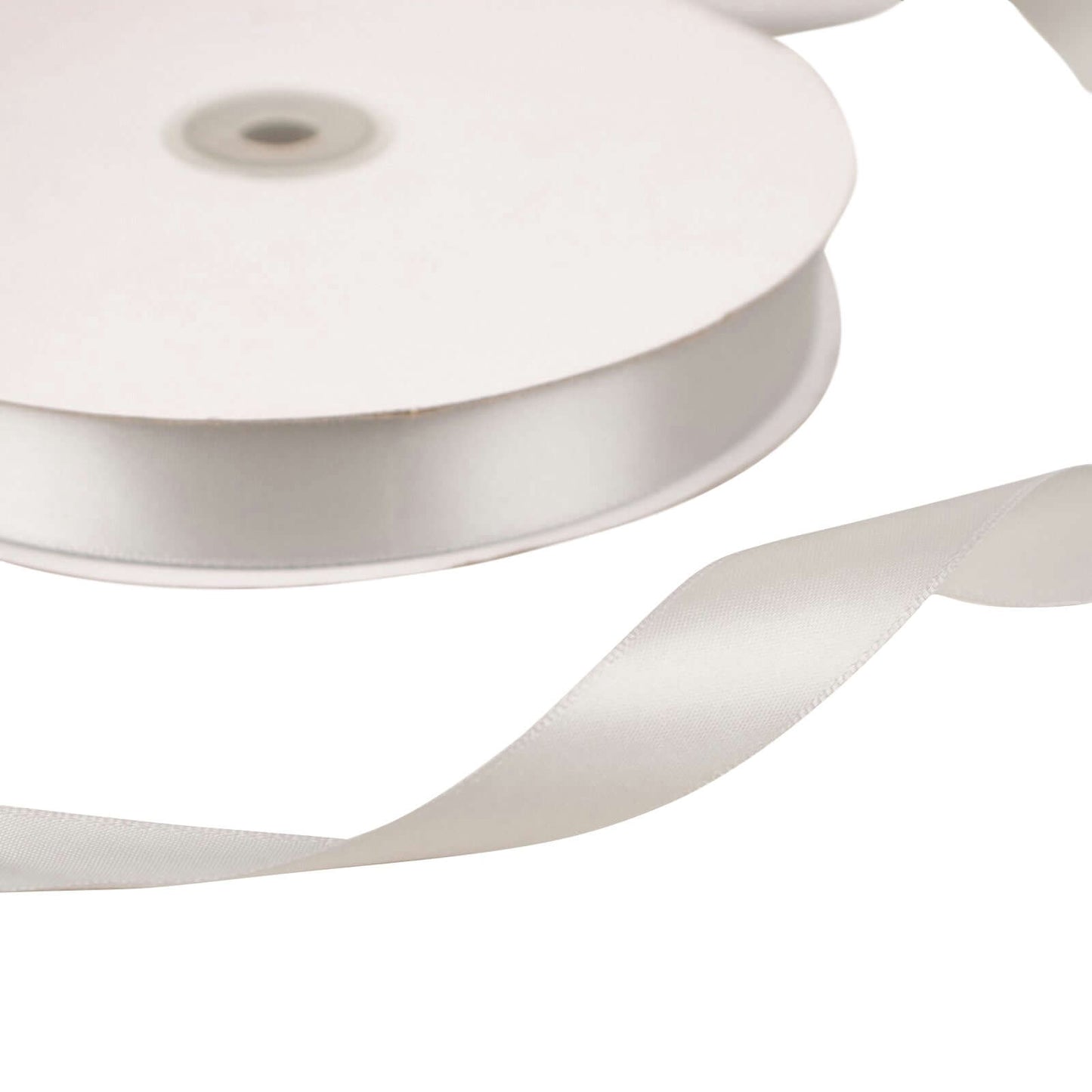 100 Yards 7/8" Silver Single Face Decorative Satin Ribbon - Linen Luxes