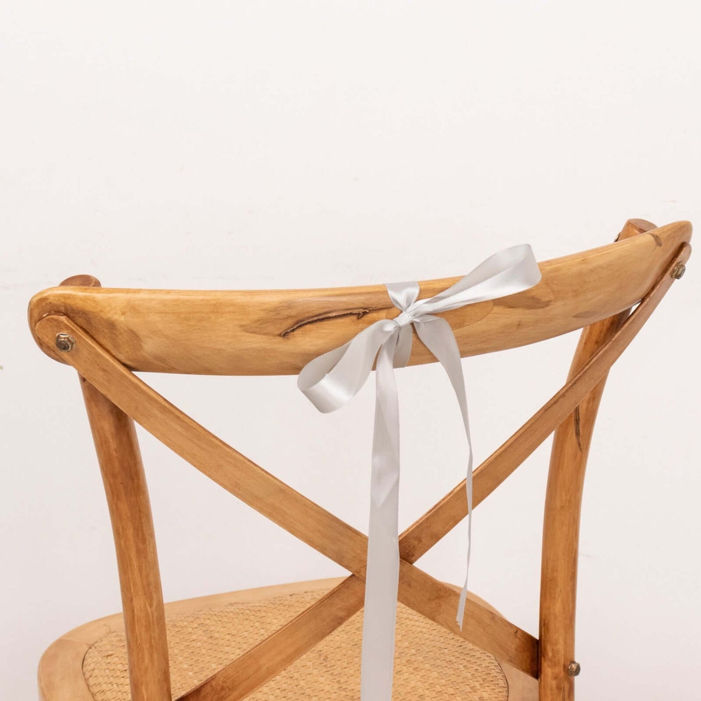 100 Yards 7/8" Silver Single Face Decorative Satin Ribbon - Linen Luxes