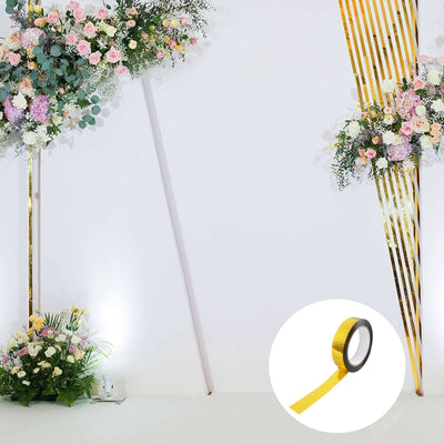 100 Yds 1" Gold Metallic Mylar Film Tape with Acrylic Adhesive, DIY Shelf Craft Tape