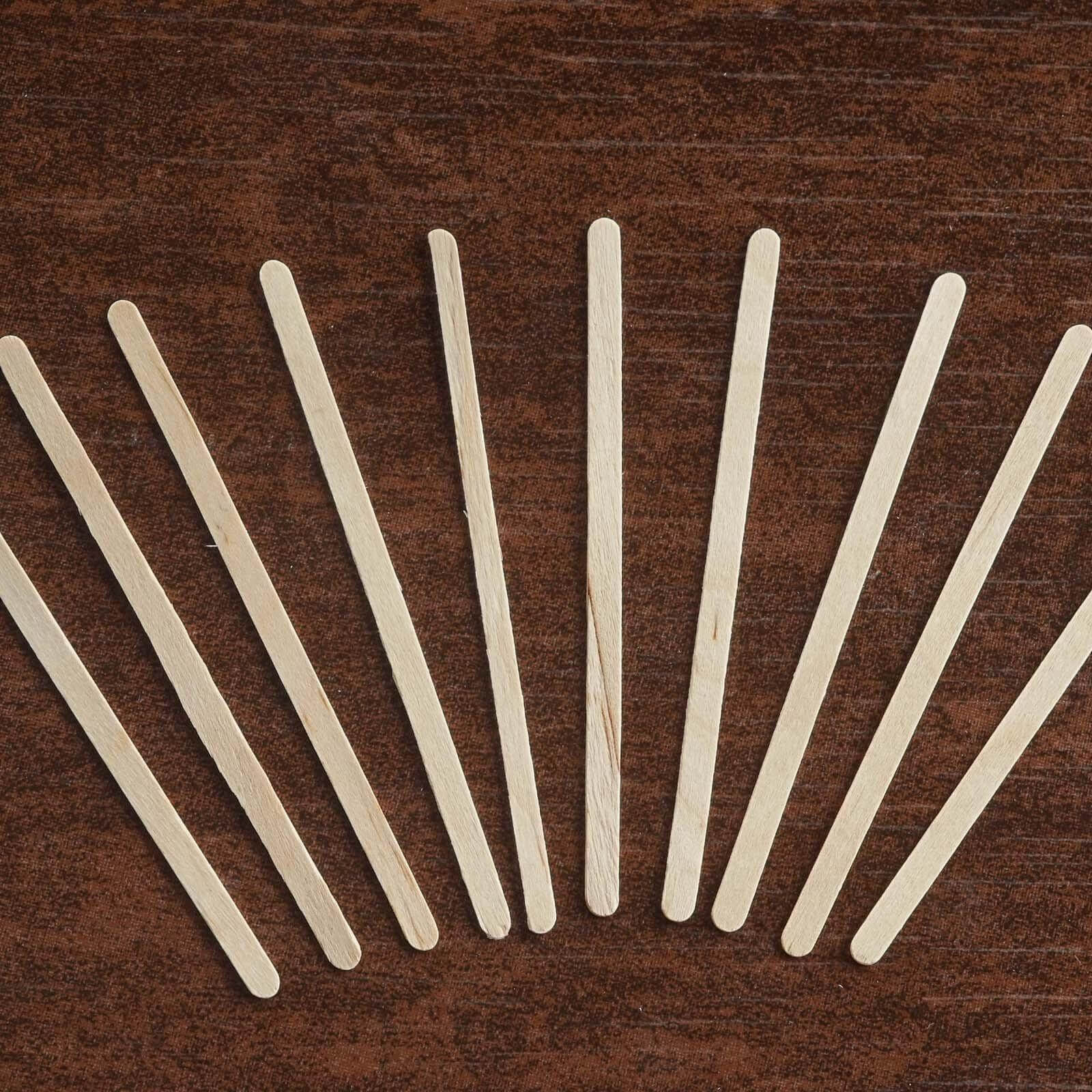1000 - Pack Birchwood Coffee Stirrers - Natural Eco - Friendly Wooden Stir Sticks for Tea & Cocktails 4.5" - Linen Luxes