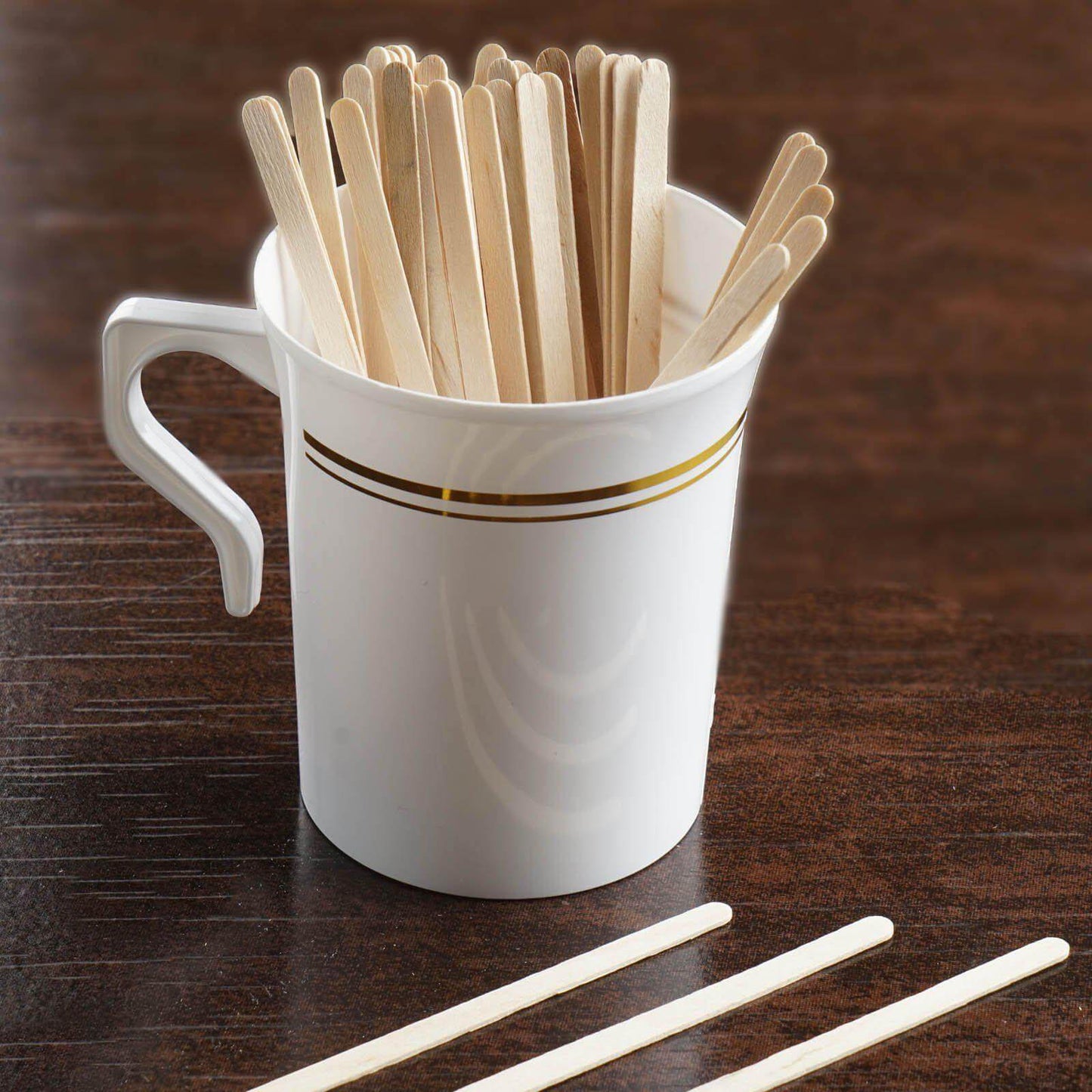 1000 - Pack Birchwood Coffee Stirrers - Natural Eco - Friendly Wooden Stir Sticks for Tea & Cocktails 4.5" - Linen Luxes