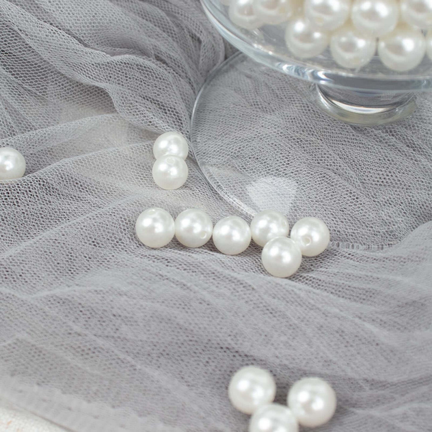 1000 - Pack Faux Craft Pearl Beads White - Smooth Beads with Holes for Vase Filler Jewelry Making Bridal Accessories & Event Decor 10mm - Linen Luxes
