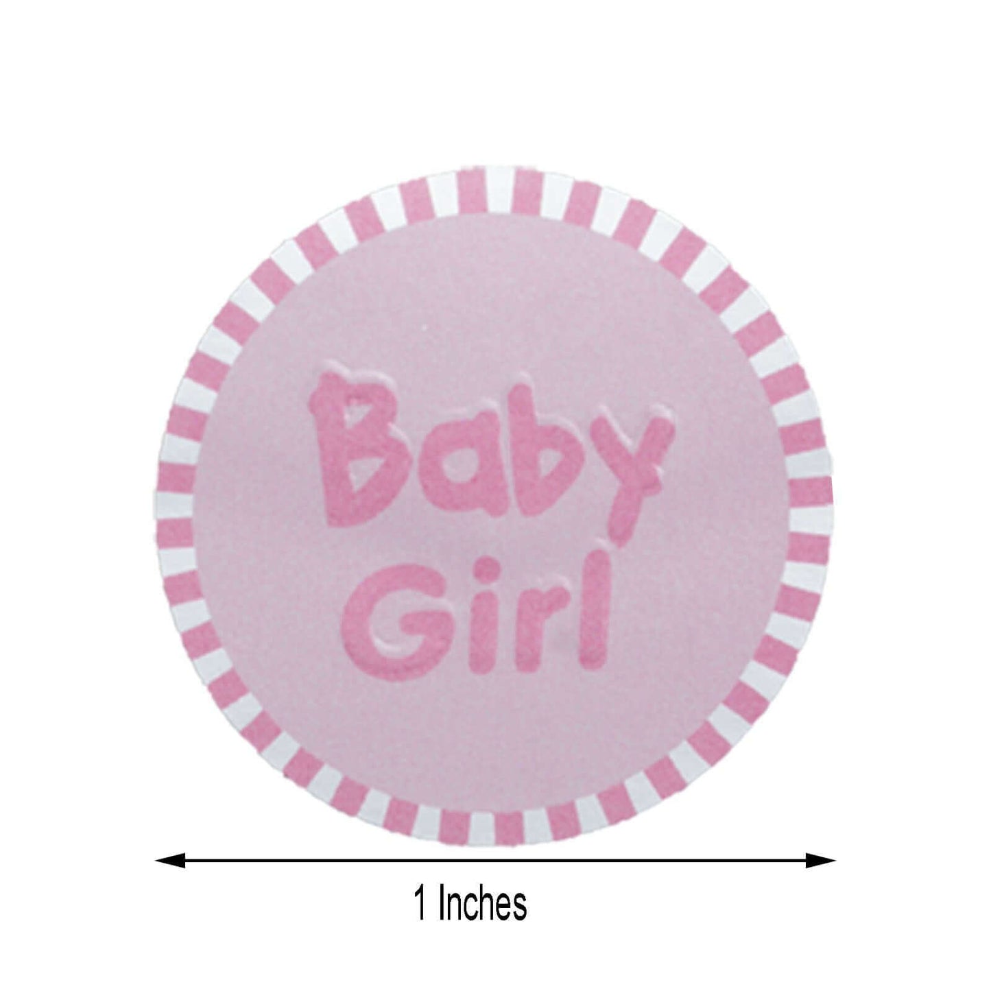 100Pcs 1" Round Pink Baby Girl Baby Shower Favor Envelope Stickers - Linen Luxes