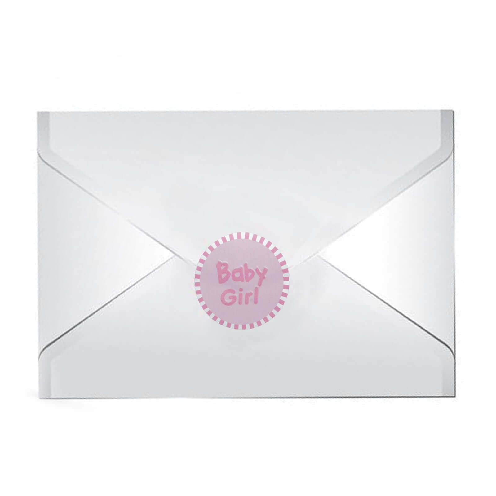 100Pcs 1" Round Pink Baby Girl Baby Shower Favor Envelope Stickers - Linen Luxes