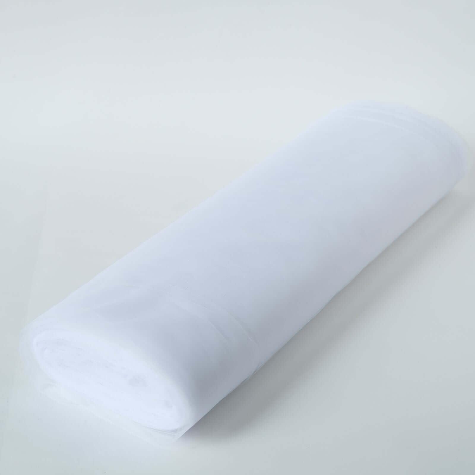 108"x50 Yards White Tulle Fabric Bolt, DIY Craft Fabric Roll - Linen Luxes