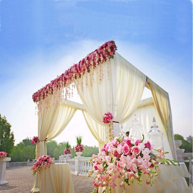 10ft 4 - Post DIY Photography Backdrop Stand, Wedding Arch Canopy Tent - Linen Luxes