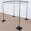 10ft Adjustable 4-Post Round Black Metal Backdrop Stand Canopy, Circular Wedding Event Arch Frame Chuppah