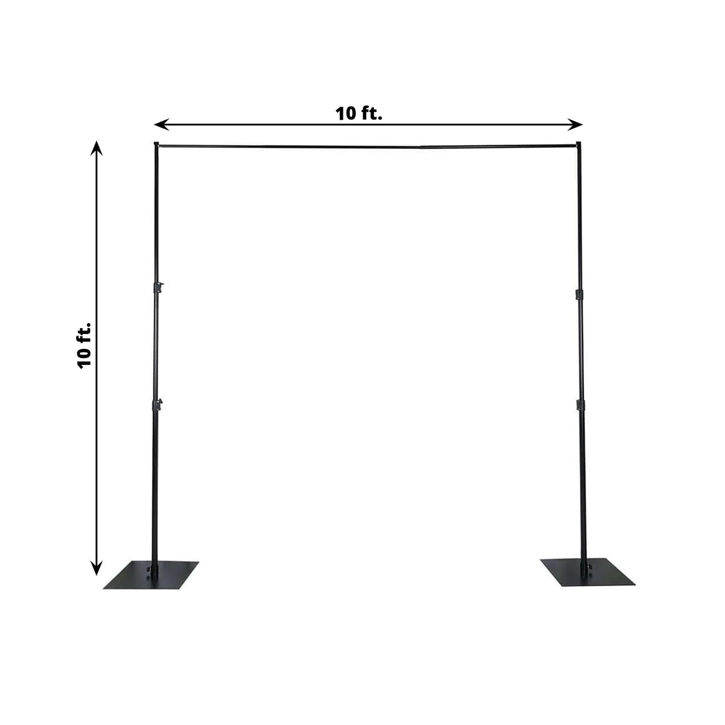 10ft Metal DIY Adjustable Heavy Duty Backdrop Stand Kit, Steel Base - Linen Luxes