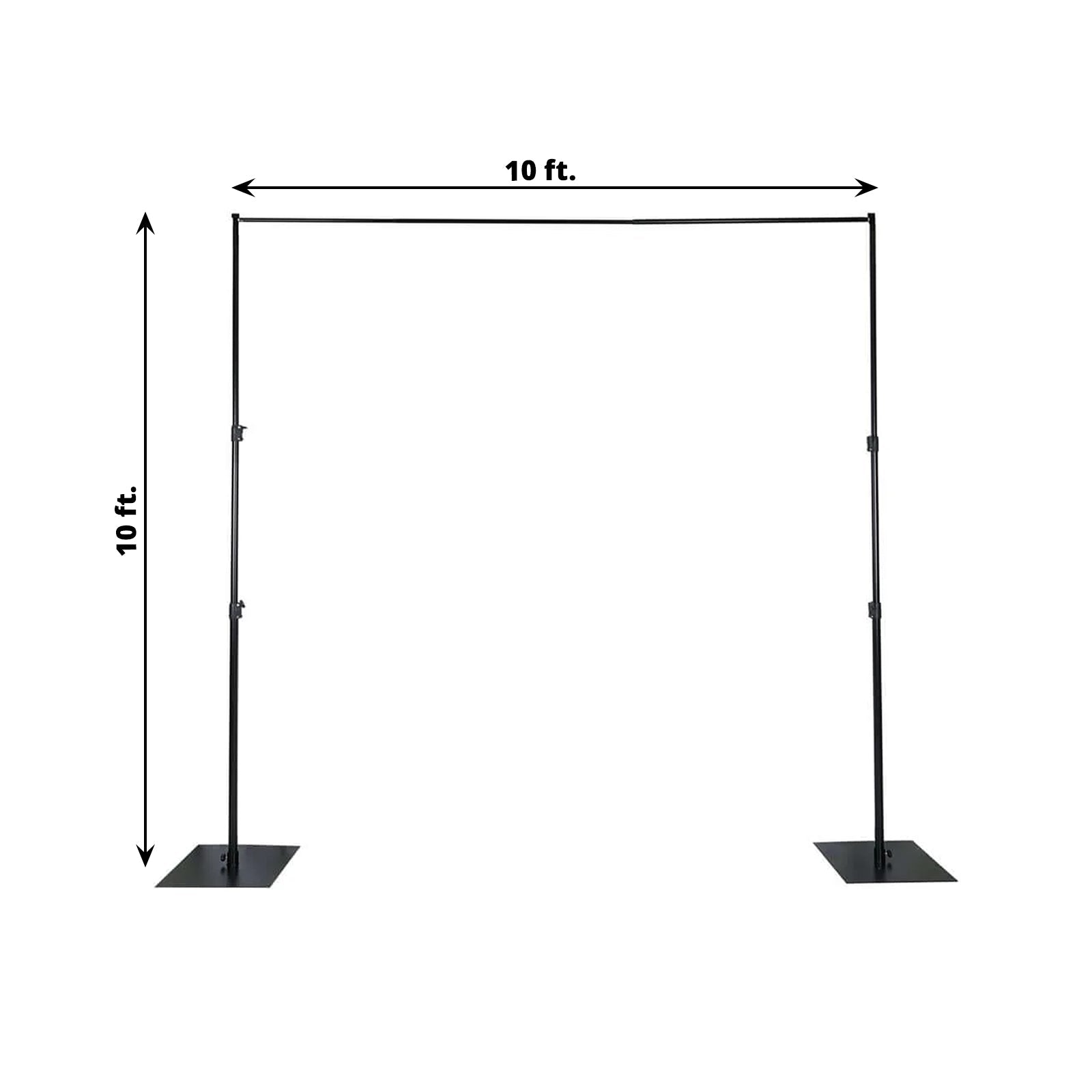 10ft Metal DIY Adjustable Heavy Duty Backdrop Stand Kit, Steel Base - Linen Luxes