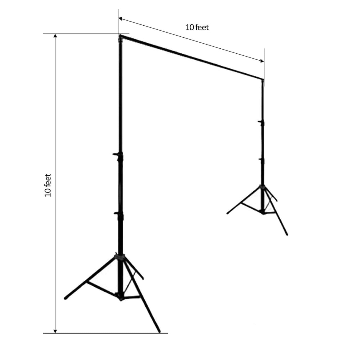 10ft Metal DIY Adjustable Heavy Duty Portable Photo Backdrop Stand Kit - Linen Luxes