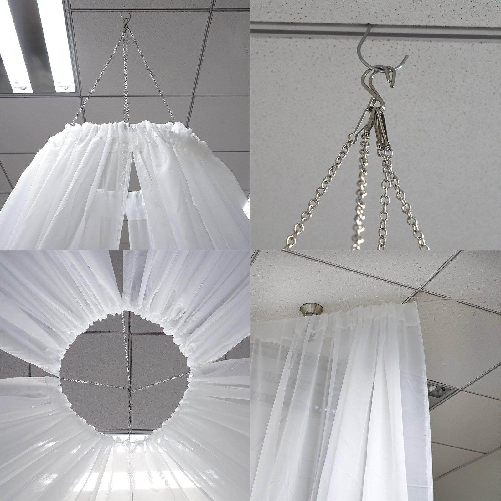10ftx20ft White Sheer Durable Flame Resistant Ceiling Drape Curtain Panels - Linen Luxes