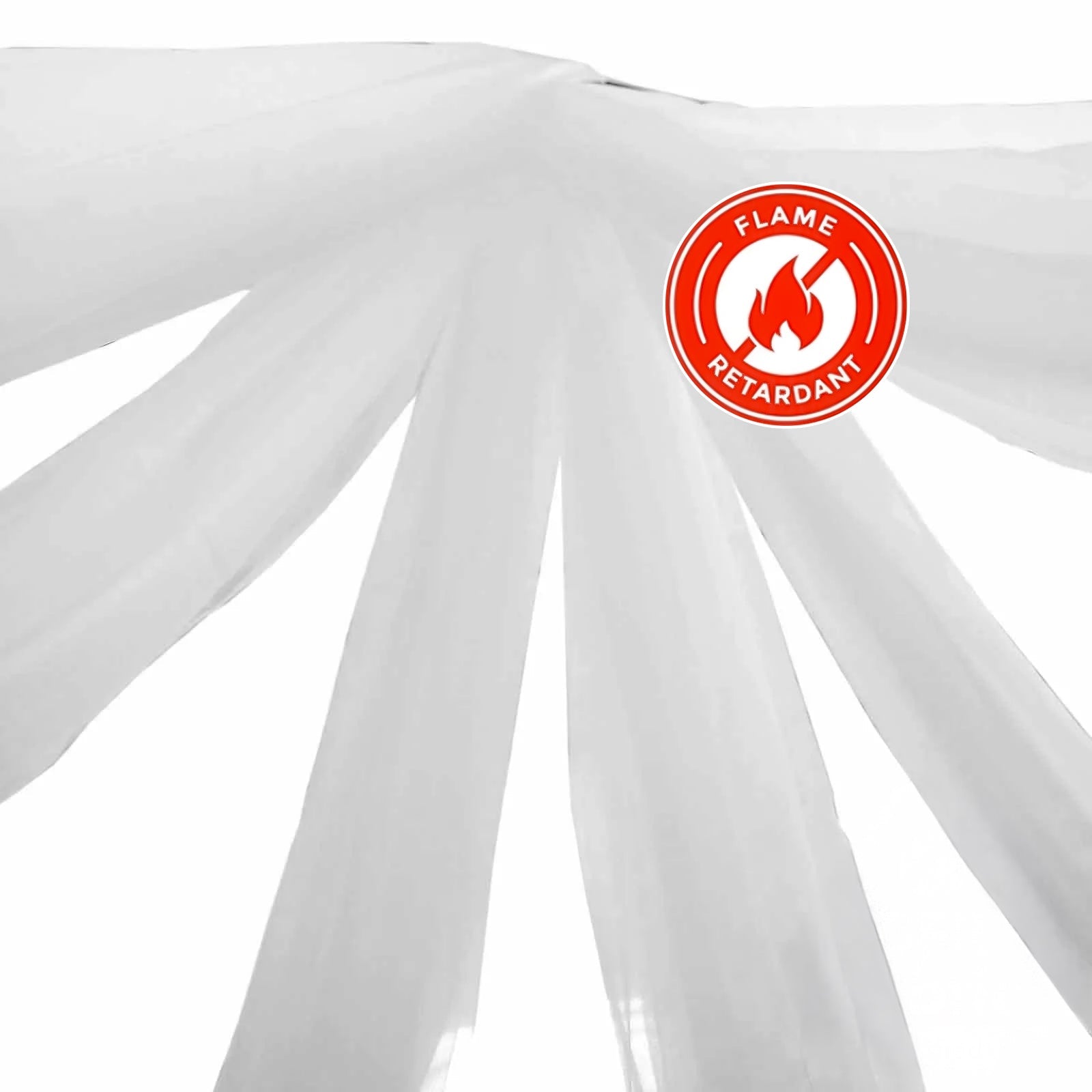 10ftx20ft White Sheer Durable Flame Resistant Ceiling Drape Curtain Panels - Linen Luxes