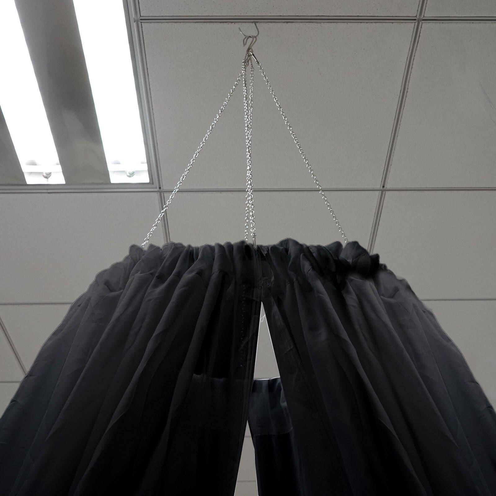 10ftx30ft Black Sheer Ceiling Drape Curtain Panels Durable Flame Resistant Fabric - Linen Luxes