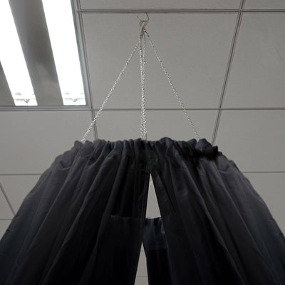 10ftx30ft Black Sheer Ceiling Drape Curtain Panels Durable Flame Resistant Fabric - Linen Luxes