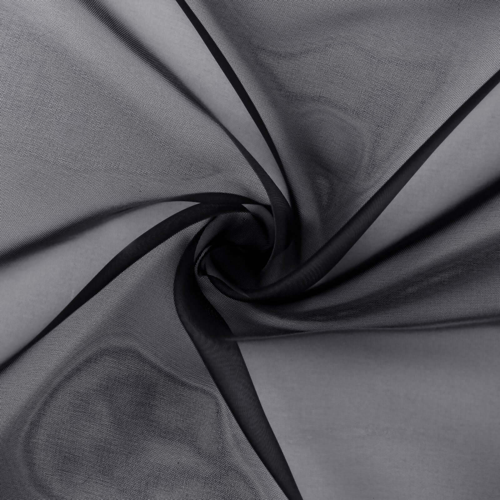 10ftx30ft Black Sheer Ceiling Drape Curtain Panels Durable Flame Resistant Fabric - Linen Luxes