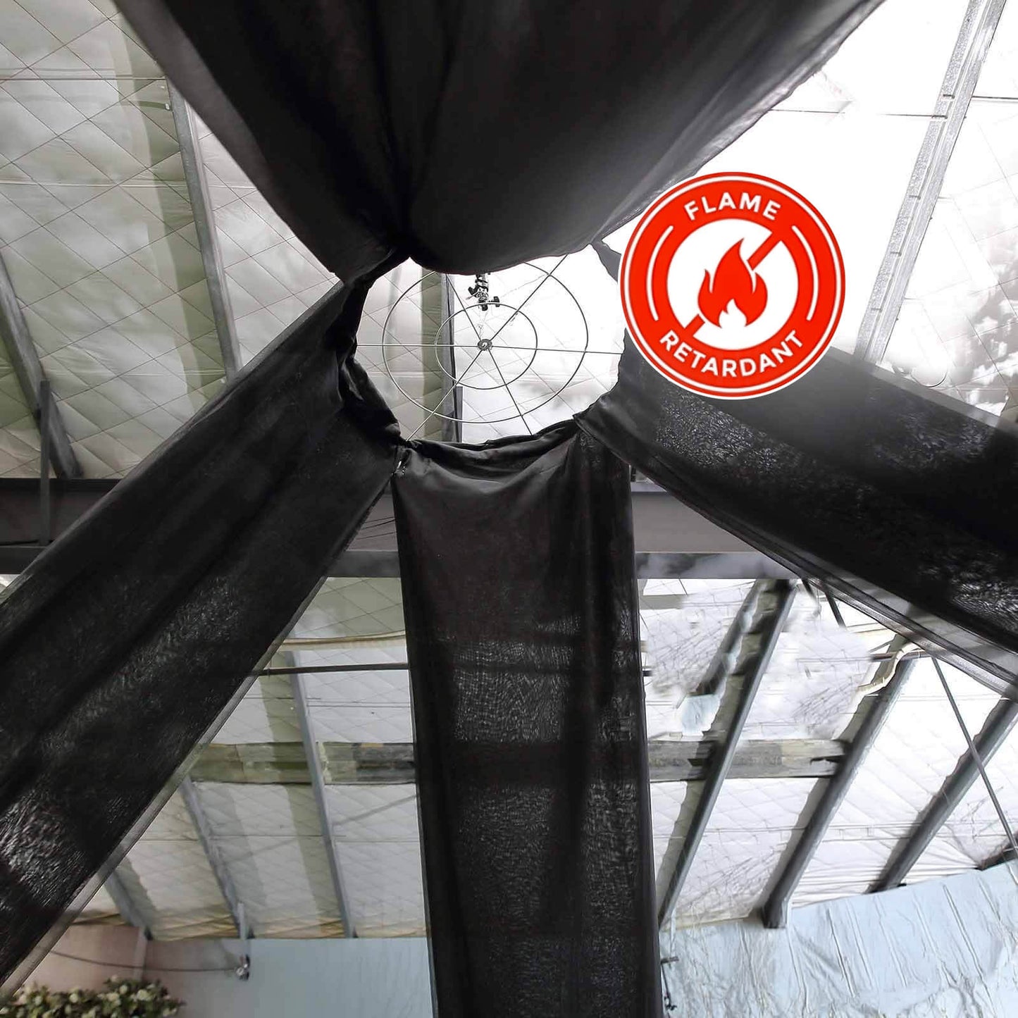 10ftx30ft Black Sheer Ceiling Drape Curtain Panels Durable Flame Resistant Fabric - Linen Luxes