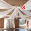 10ftx40ft White Sheer Ceiling Drape Curtain Panels Durable Flame Resistant Fabric - Linen Luxes