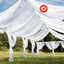 10ftx40ft White Sheer Ceiling Drape Curtain Panels Durable Flame Resistant Fabric - Linen Luxes