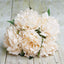 11" Blush Cream Real Touch Artificial Silk Peonies Flower Bouquet - Linen Luxes