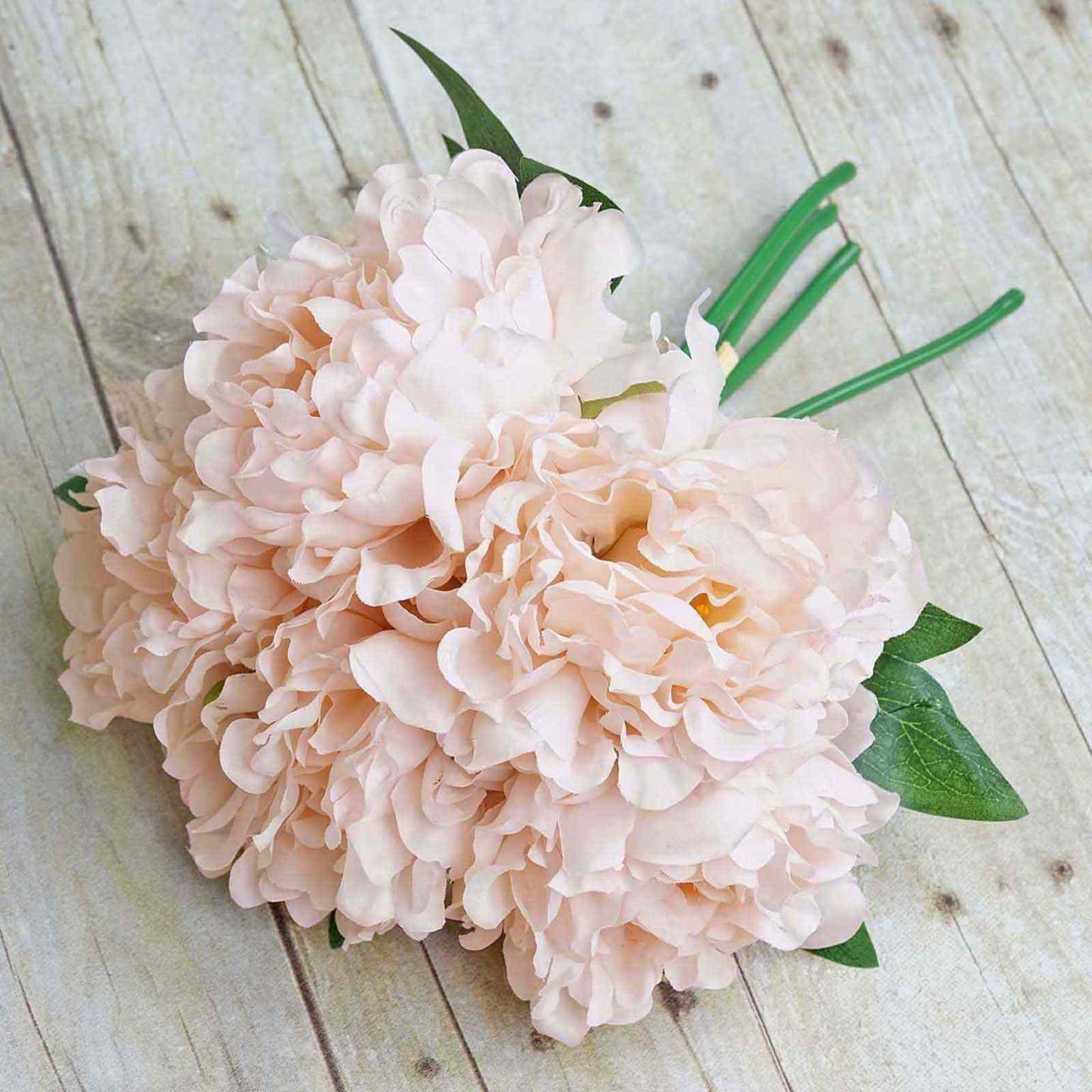 11" Blush Real Touch Artificial Silk Peonies Flower Bouquet - Linen Luxes