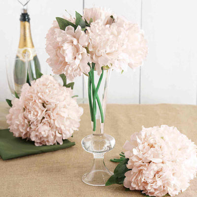 11" Blush Real Touch Artificial Silk Peonies Flower Bouquet - Linen Luxes