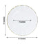 10-Pack Plastic 11" Round Dinner Plates in Clear Ruffled Rim with Gold Edging - Sturdy Disposable Dinnerware