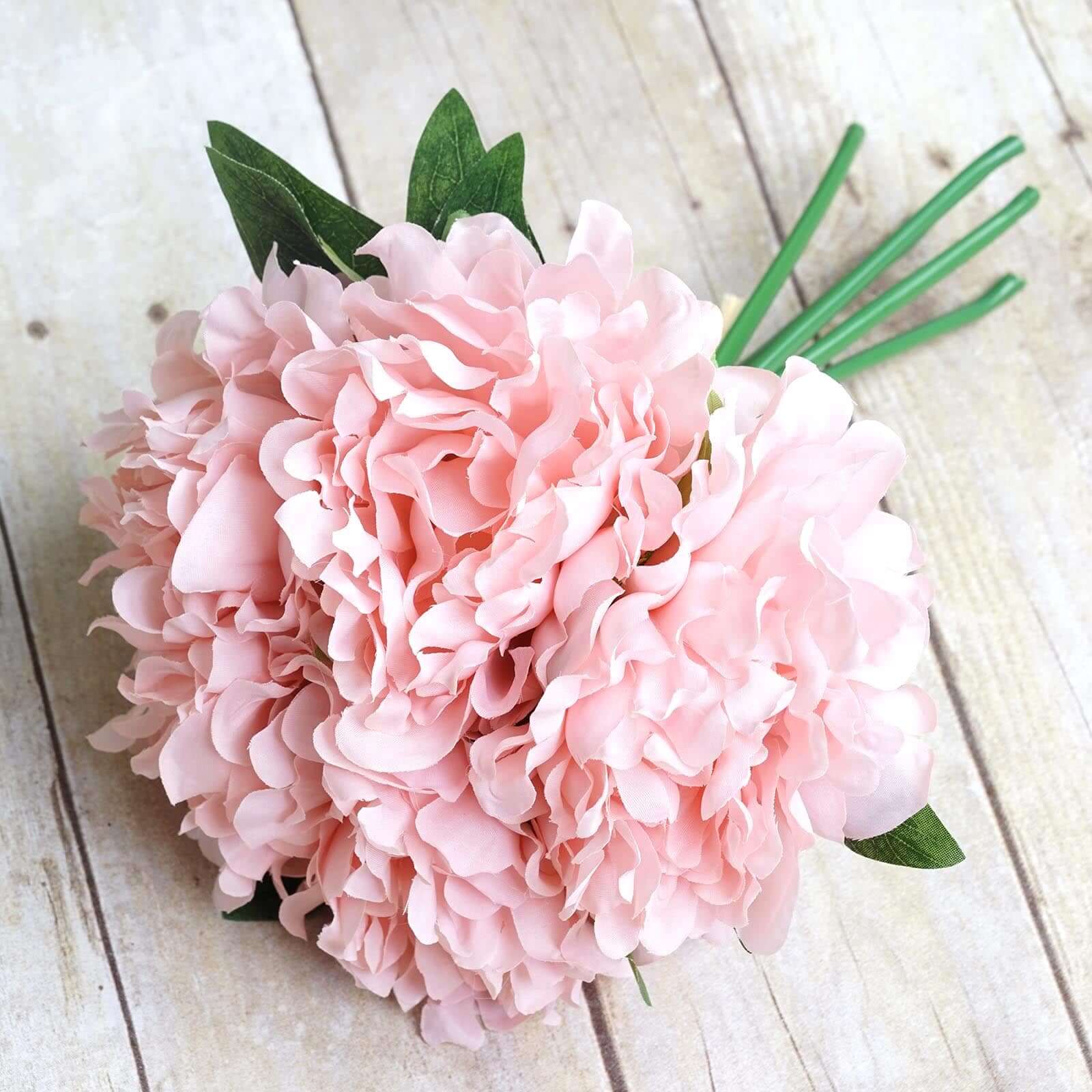 11" Pink Real Touch Artificial Silk Peonies Flower Bouquet - Linen Luxes