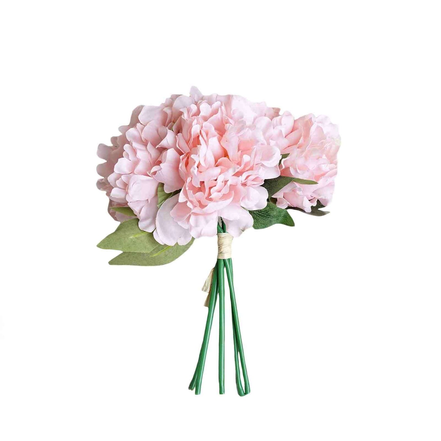 11" Pink Real Touch Artificial Silk Peonies Flower Bouquet - Linen Luxes
