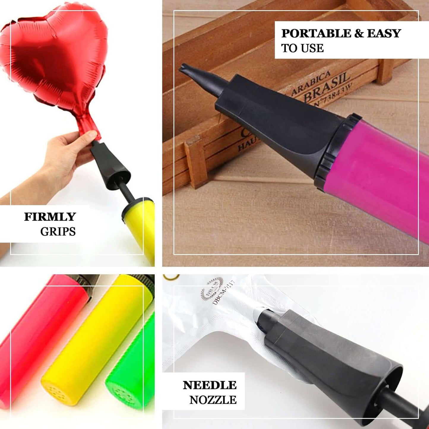 11" Pump Up The Fun Compactable Balloon Hand Pump Balloon Inflator - Linen Luxes