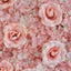 11 Sq ft. Blush and Cream 3D Silk Rose and Hydrangea Flower Wall Mat Backdrop - 4 Artificial Panels - Linen Luxes
