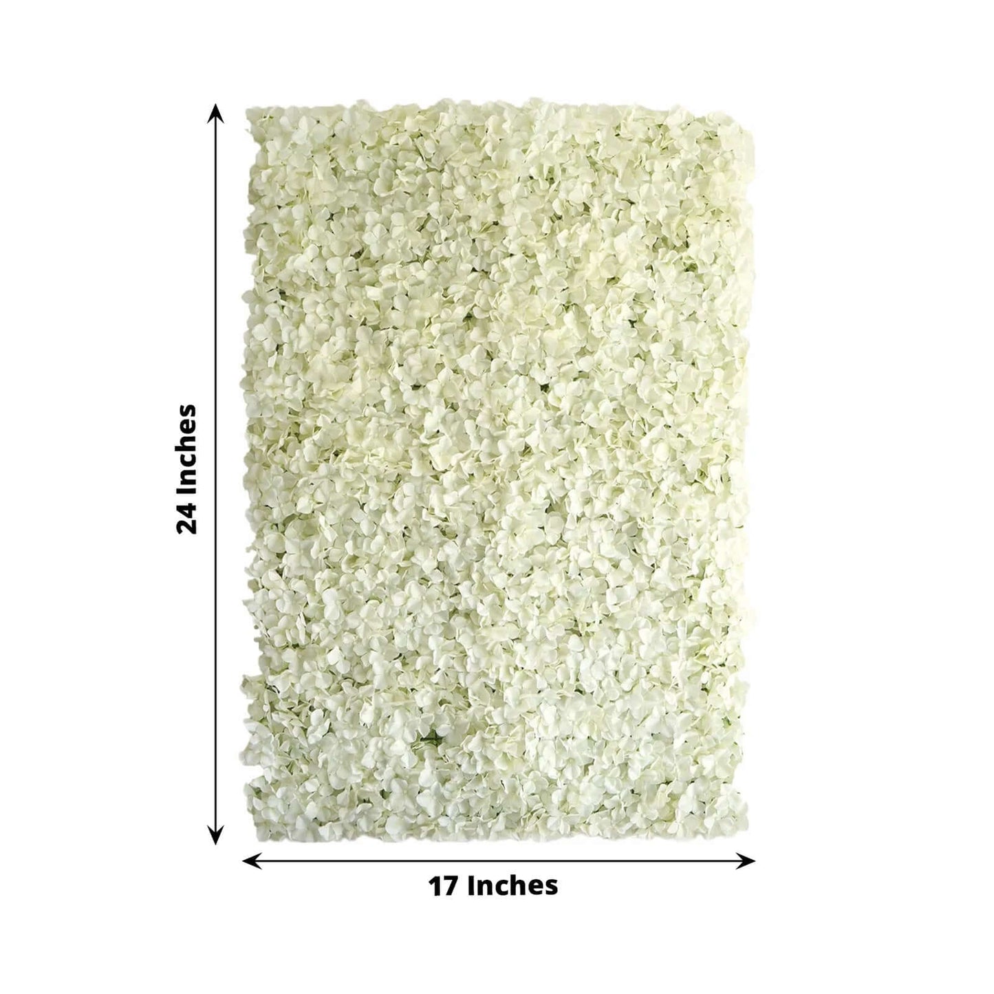 11 Sq ft. Cream UV Protected Hydrangea Flower Wall Mat Backdrop - 4 Artificial Panels - Linen Luxes