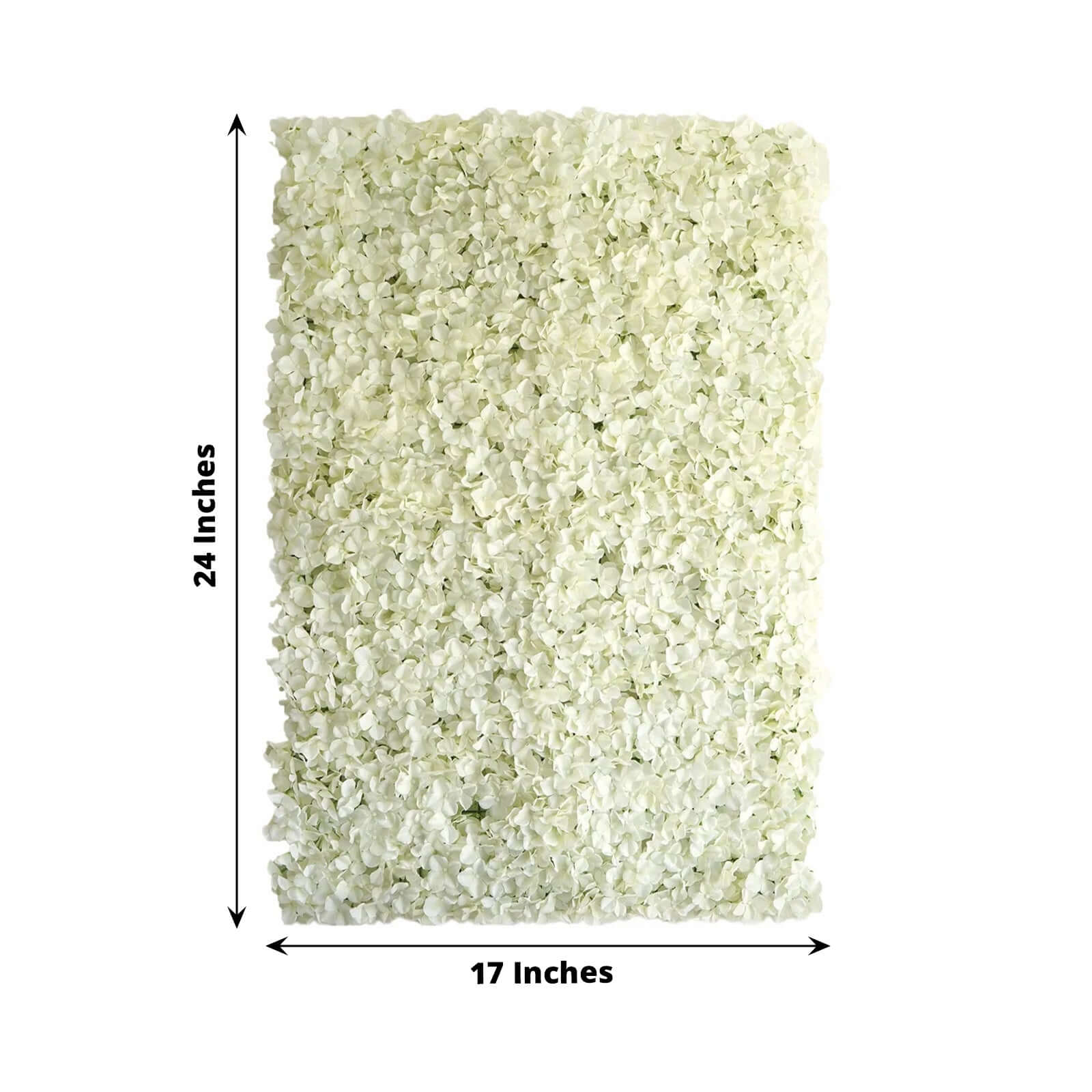 11 Sq ft. Cream UV Protected Hydrangea Flower Wall Mat Backdrop - 4 Artificial Panels - Linen Luxes