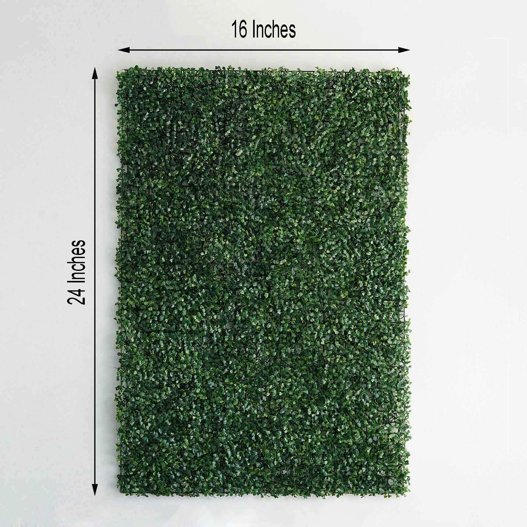 11 Sq ft. Dark Green Boxwood Hedge Garden Wall Backdrop Mat - 4 Artificial Panels - Linen Luxes