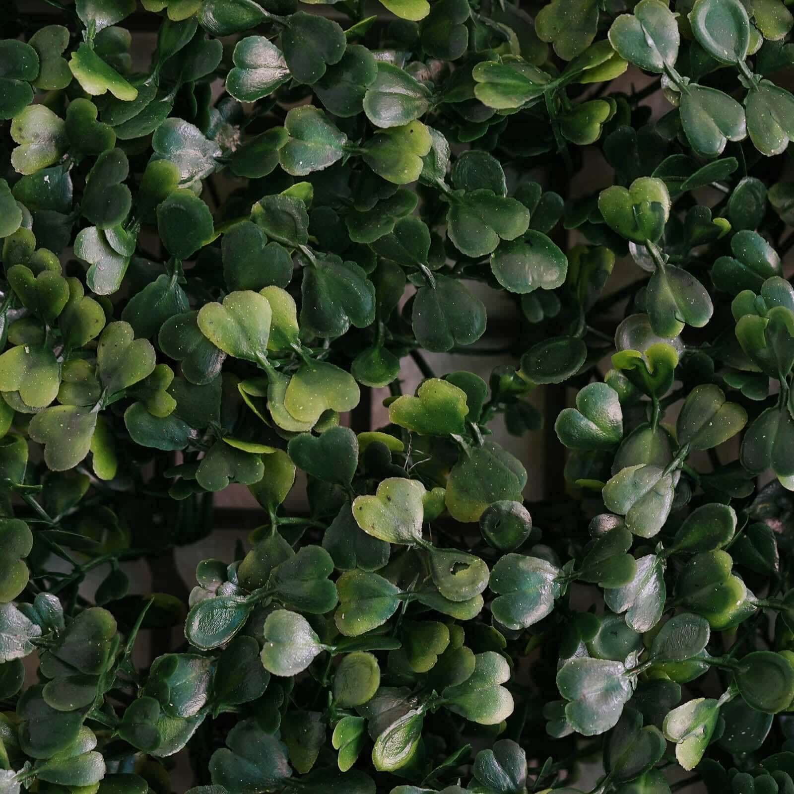 11 Sq ft. Dark Green Boxwood Hedge Garden Wall Backdrop Mat - 4 Artificial Panels - Linen Luxes