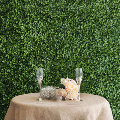 11 Sq ft. Green Boxwood Hedge Garden Wall Backdrop Mat - 4 Artificial Panels - Linen Luxes