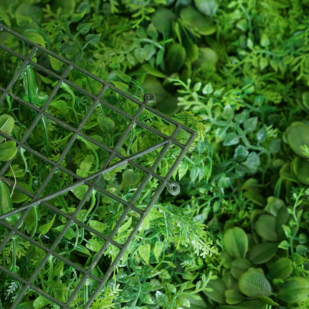 11 Sq ft. Green Boxwood Hedge Locust and Cypress Garden Wall Backdrop Mat - 4 Artificial Panels - Linen Luxes