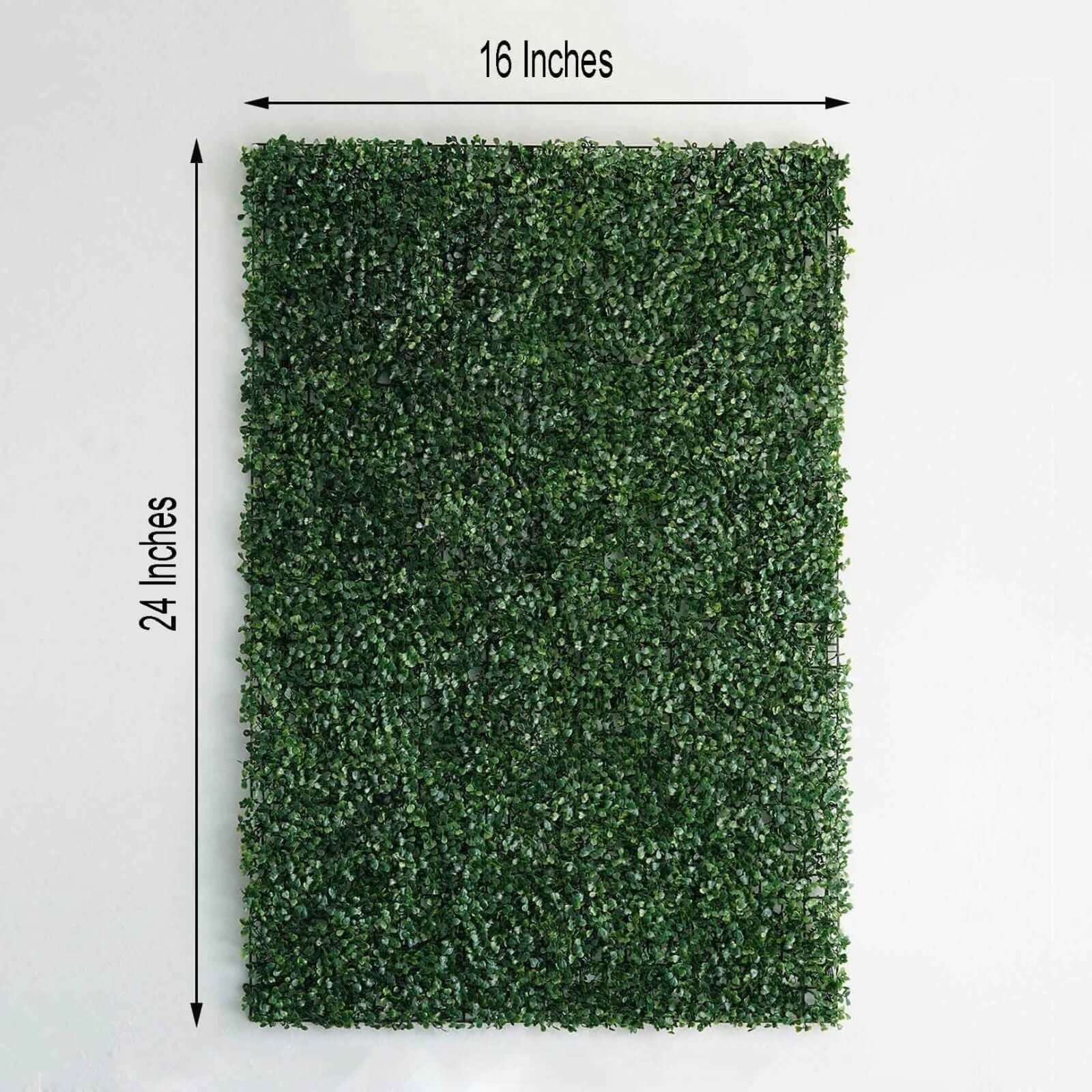 11 Sq ft. Green Boxwood Hedge Locust and Cypress Garden Wall Backdrop Mat - 4 Artificial Panels - Linen Luxes