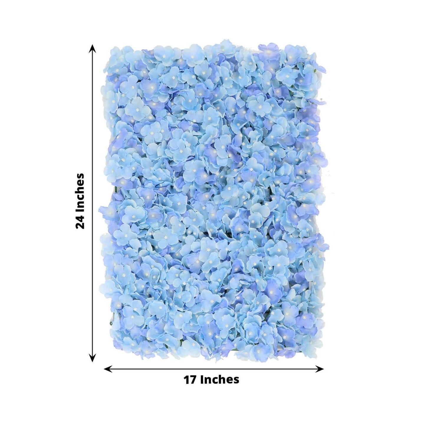 11 Sq ft. Light Blue UV Protected Hydrangea Flower Wall Mat Backdrop - 4 Artificial Panels - Linen Luxes