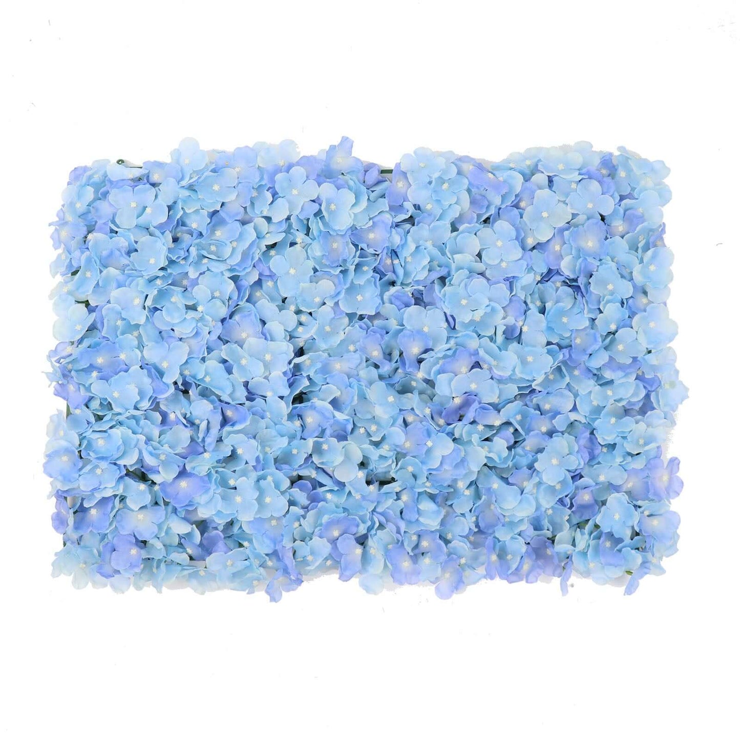 11 Sq ft. Light Blue UV Protected Hydrangea Flower Wall Mat Backdrop - 4 Artificial Panels - Linen Luxes