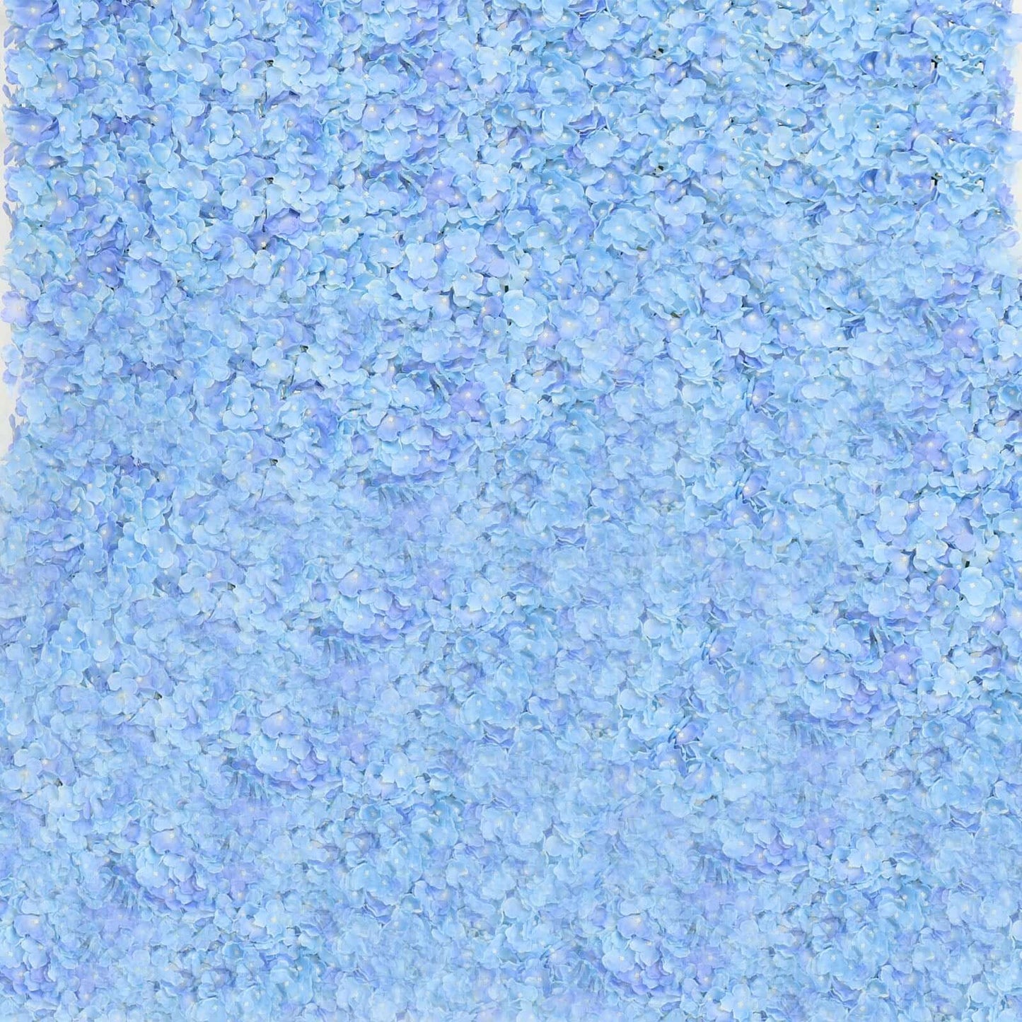 11 Sq ft. Light Blue UV Protected Hydrangea Flower Wall Mat Backdrop - 4 Artificial Panels - Linen Luxes