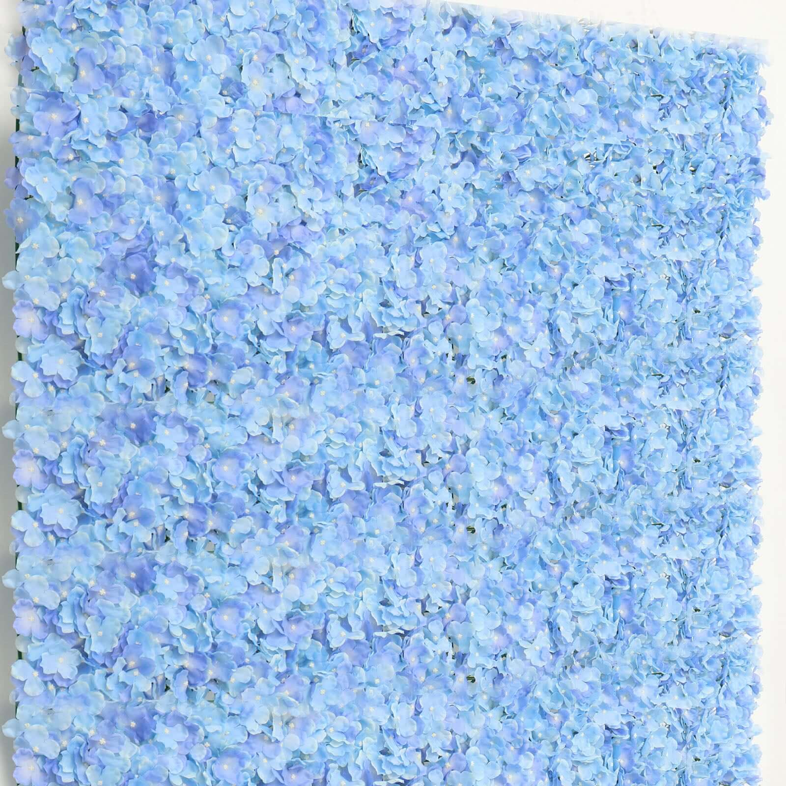11 Sq ft. Light Blue UV Protected Hydrangea Flower Wall Mat Backdrop - 4 Artificial Panels - Linen Luxes