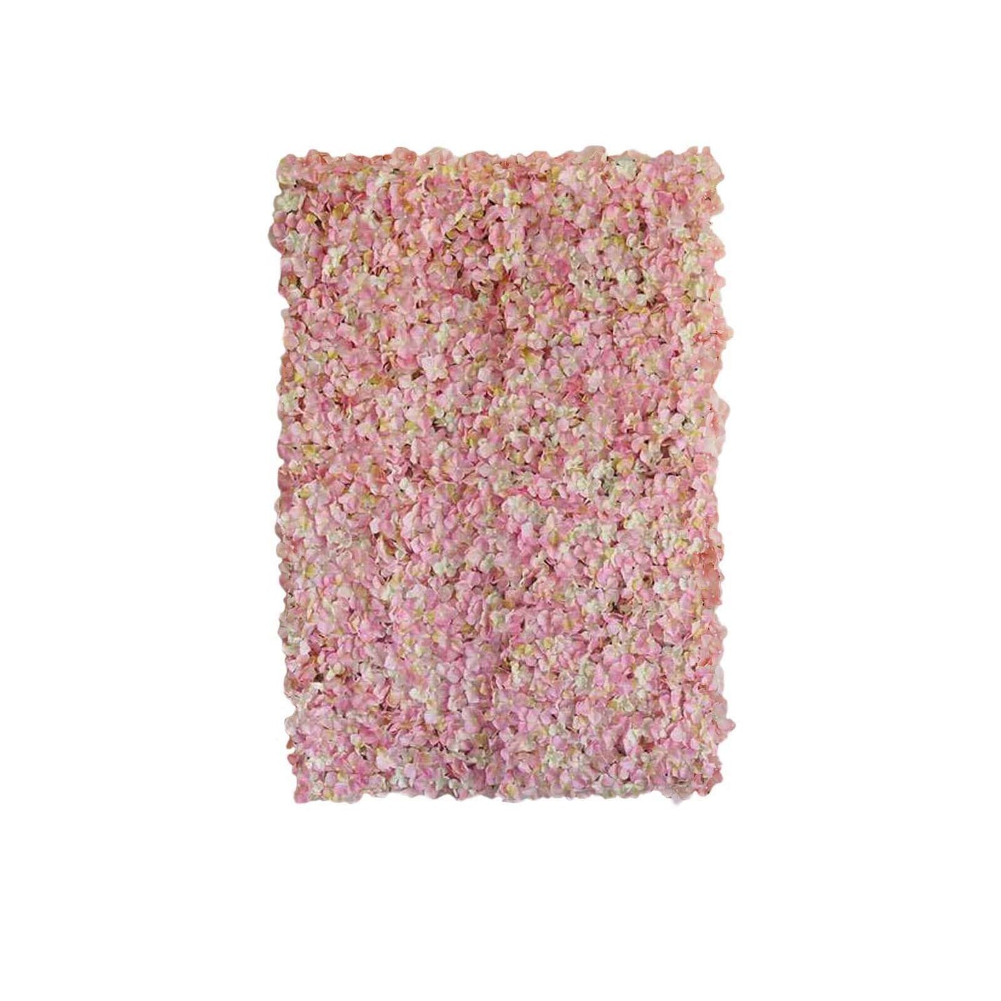 11 Sq ft. Pink Cream UV Protected Hydrangea Flower Wall Mat Backdrop - 4 Artificial Panels - Linen Luxes
