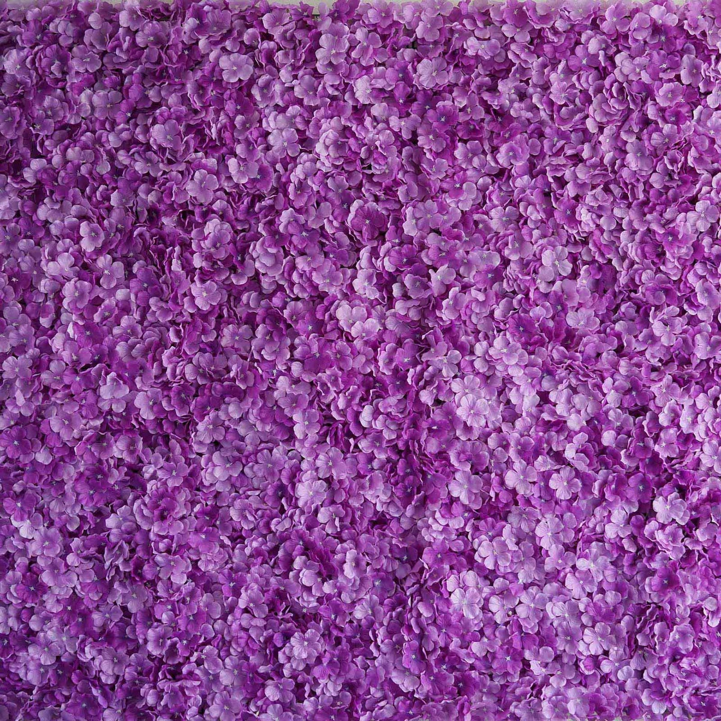 11 Sq ft. Purple UV Protected Hydrangea Flower Wall Mat Backdrop - 4 Artificial Panels - Linen Luxes