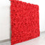 11 Sq ft. Red 3D Silk Rose and Hydrangea Flower Wall Mat Backdrop - 4 Artificial Panels - Linen Luxes